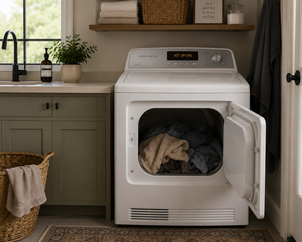 fisher paykel dryer not heating